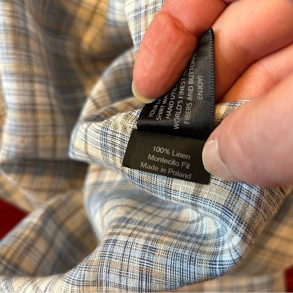 Calder Carmel Linen Limited Edition Button Down Shirt. Size Large. - Picture 8 of 14